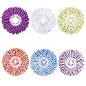 YOQXHY 6 Pack Spin Mop Replacement Heads, (6.3 Inch,Round) Microfiber Mop Refills Compatible with Hurricane, Mopnado, Libman, Simpli Magic and Other