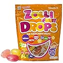 Zolli Fruit Drops Clean Teeth Candy Sugar-Free with Xylitol, Dye-Free, Keto & Diabetic-Friendly, Dentist-Approved Treats for Kids (Natural Fruit
