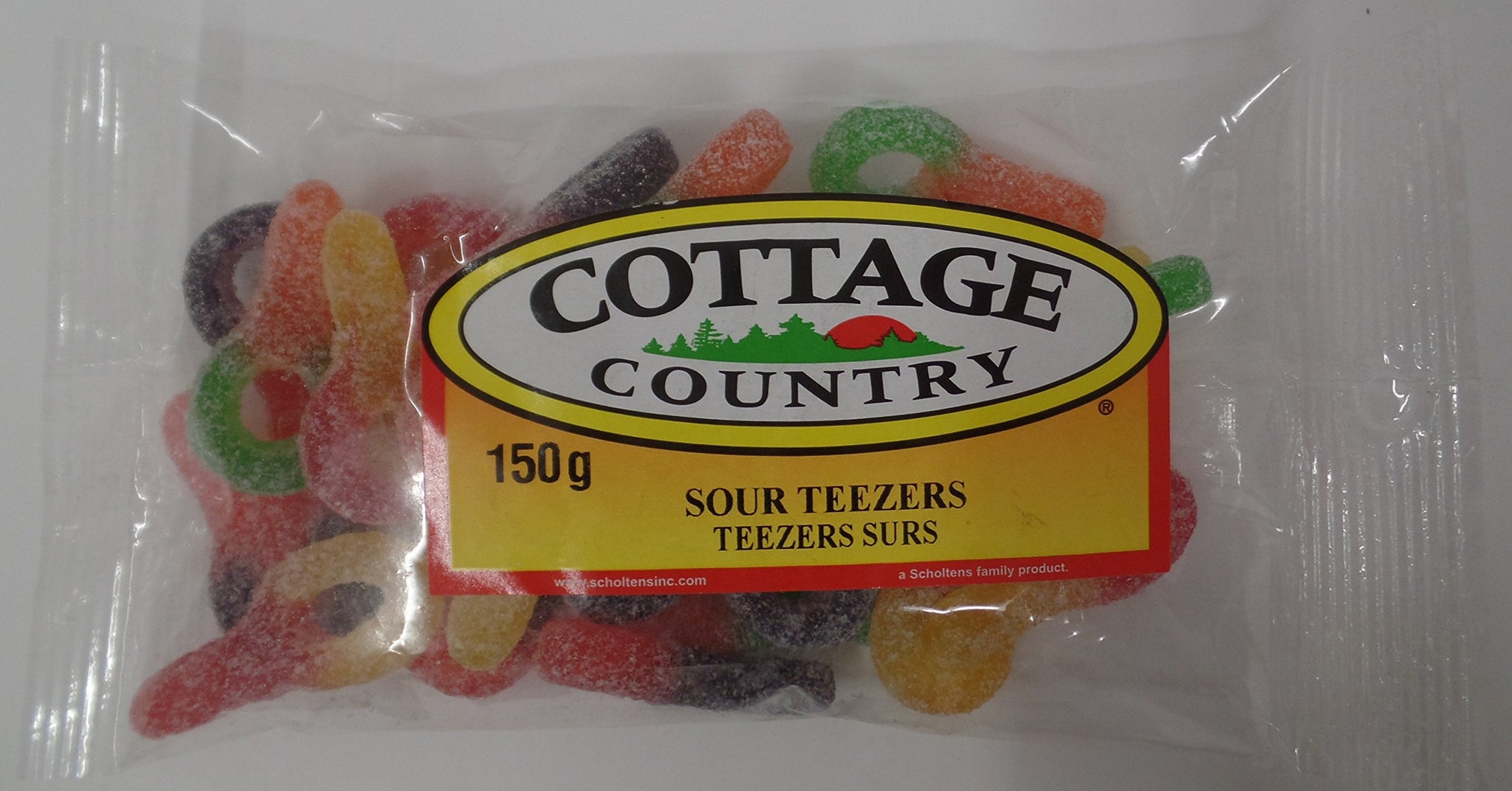 Lot of 5 Small Packs of Fruit Gummy Candy Made (Packed) in Canada, Each pack 140g(5 oz)-200g (7 oz) (Sour Teezers)