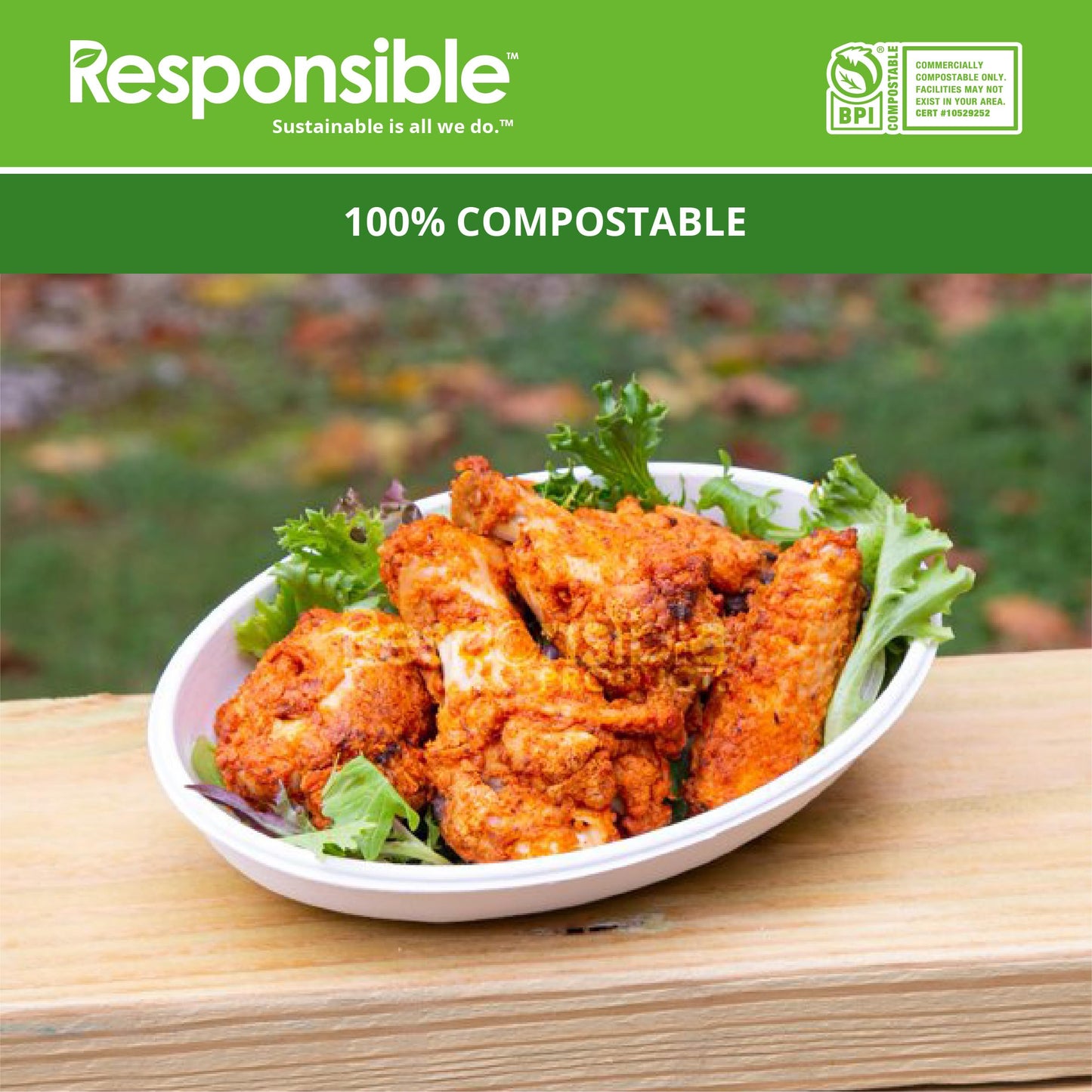 Responsible Products 20 oz Oval Disposable Bowls I Tree-Less™ Compostable Molded Fiber Burrito Bowls I Extra Strength I NO-PFAS I Classic White (50