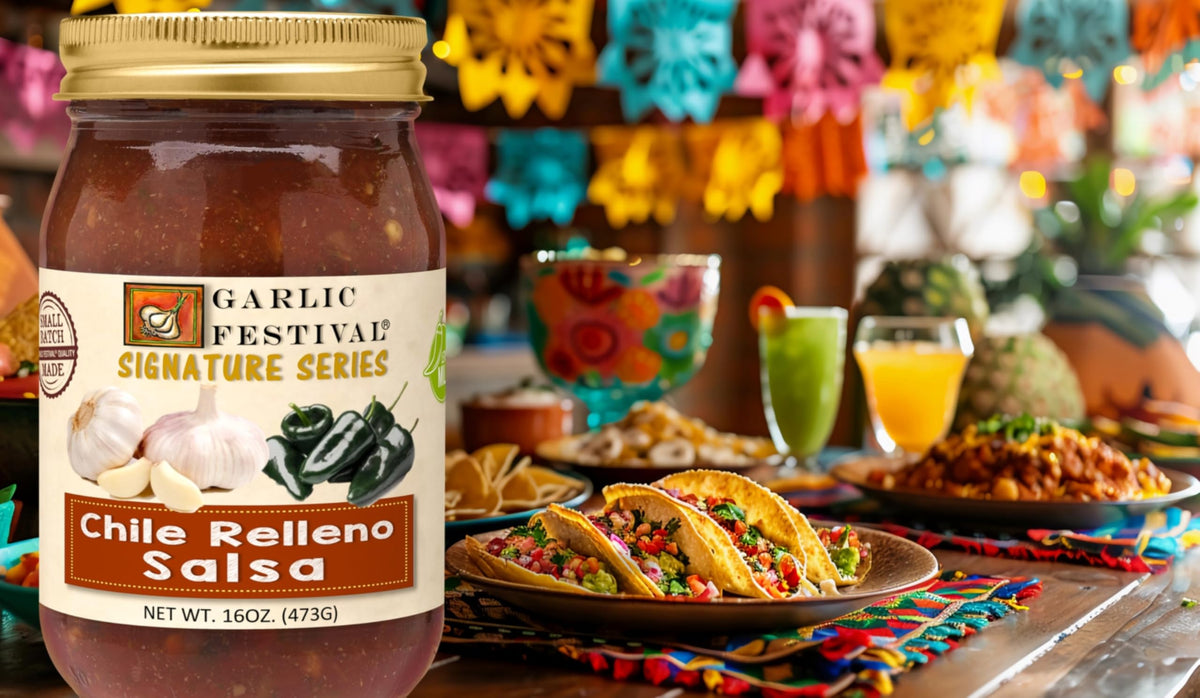 Garlic Festival Foods Chile Relleno Salsa 16oz.