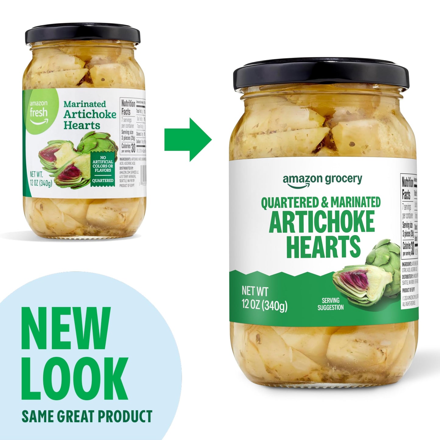 Amazon Grocery, Quartered & Marinated Artichoke Hearts, 12 Oz