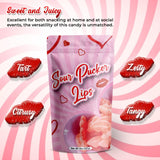 NY Spice Shop Sour Pucker Gummies - 8 Ounce Lip Shaped Gummies - Fruit Flavor Gummy For Office Candy Bowl Fillers And Movie Night - Pink And Red Chewy