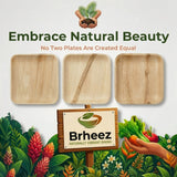 brheez Bamboo Plates Disposable Palm Leaf Plates | 6 inch bamboo appetizer plates | Eco Compostable Biodegradable Plates 50 peice