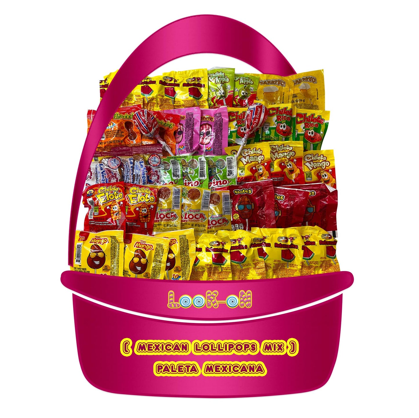 Mexican Candy Lollipops (40 Pieces), Fresh Individually Wrapped, Approx1.5 Lbs Bag Variety of Spicy, Sweet, Sour, Chili & Fruit Flavor Lollipops by