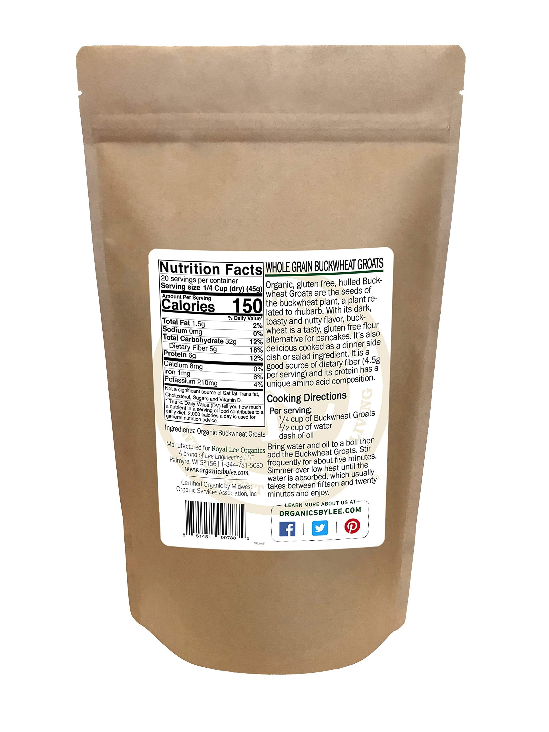 Royal Lee Organics Organic Gluten Free Buckwheat Groats (2 lbs)