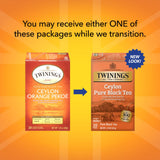 Twinings Ceylon Pure Black Tea - A Crisp, Refreshing, Formerly Orange Pekoe, Caffeinated Tea Bags, Individually Wrapped, 20 Count (Pack of 2)