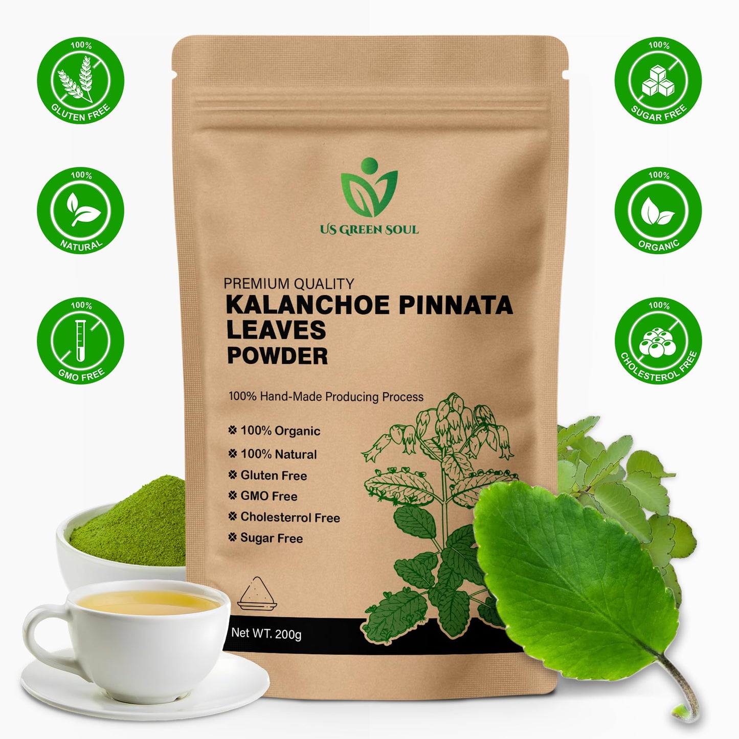 100g Kalanchoe Pinnata Leaves Powder - Healthy, Well-Cleaned, Dried Organic Leaves Powder, No Additives, 100% Pure & Natural