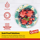 Glad Soak-Proof Palm Leaves Paper Bowls, Heavy-Duty Round Disposable Bowls for Soup, Salad and Snacks, Cut-Resistant and Microwave Safe for Daily