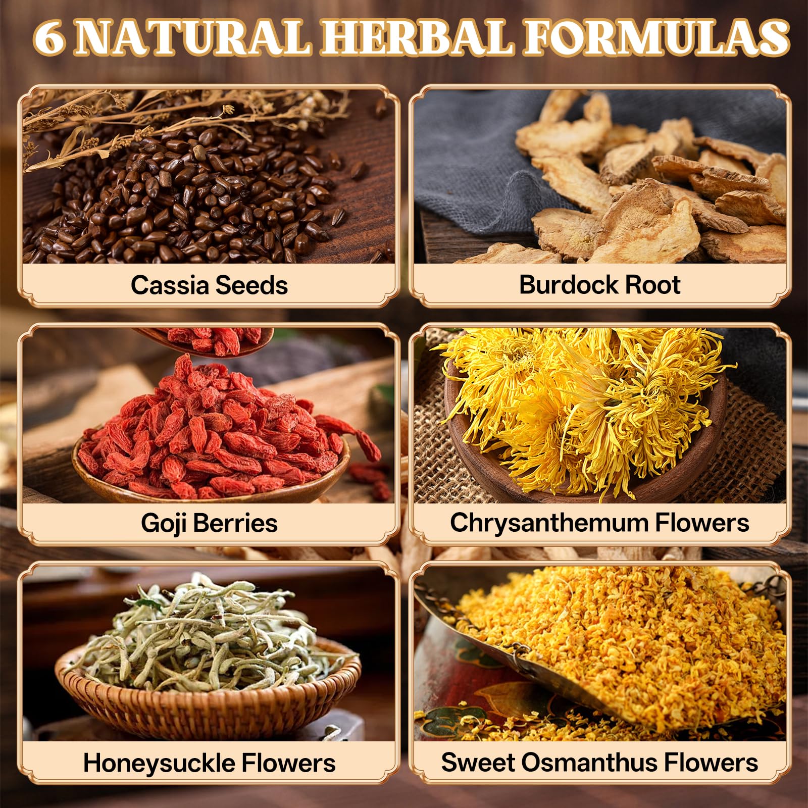 Chrysanthemum Cassia Seed Tea Bags - 20 Pcs Teabags for Liver Detox Cleanse Natural Herbal Flower Tea with Goji Berries, Honeysuckle, Burdock Root