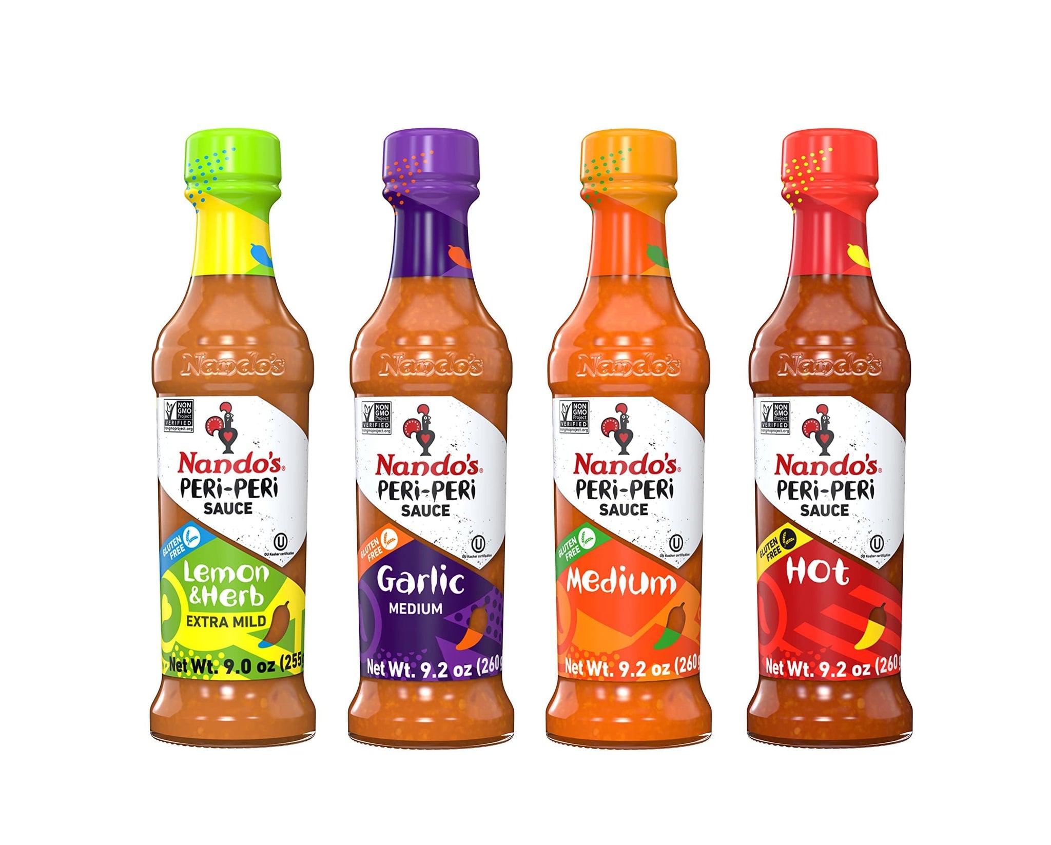 Nando's PERi-PERi Hot Sauce Variety Gift Pack - Medium, Hot, Garlic, Lemon & Herb Piri Piri Sauces | Flavorful Hot Sauce Gift Set Box | Great as Wing