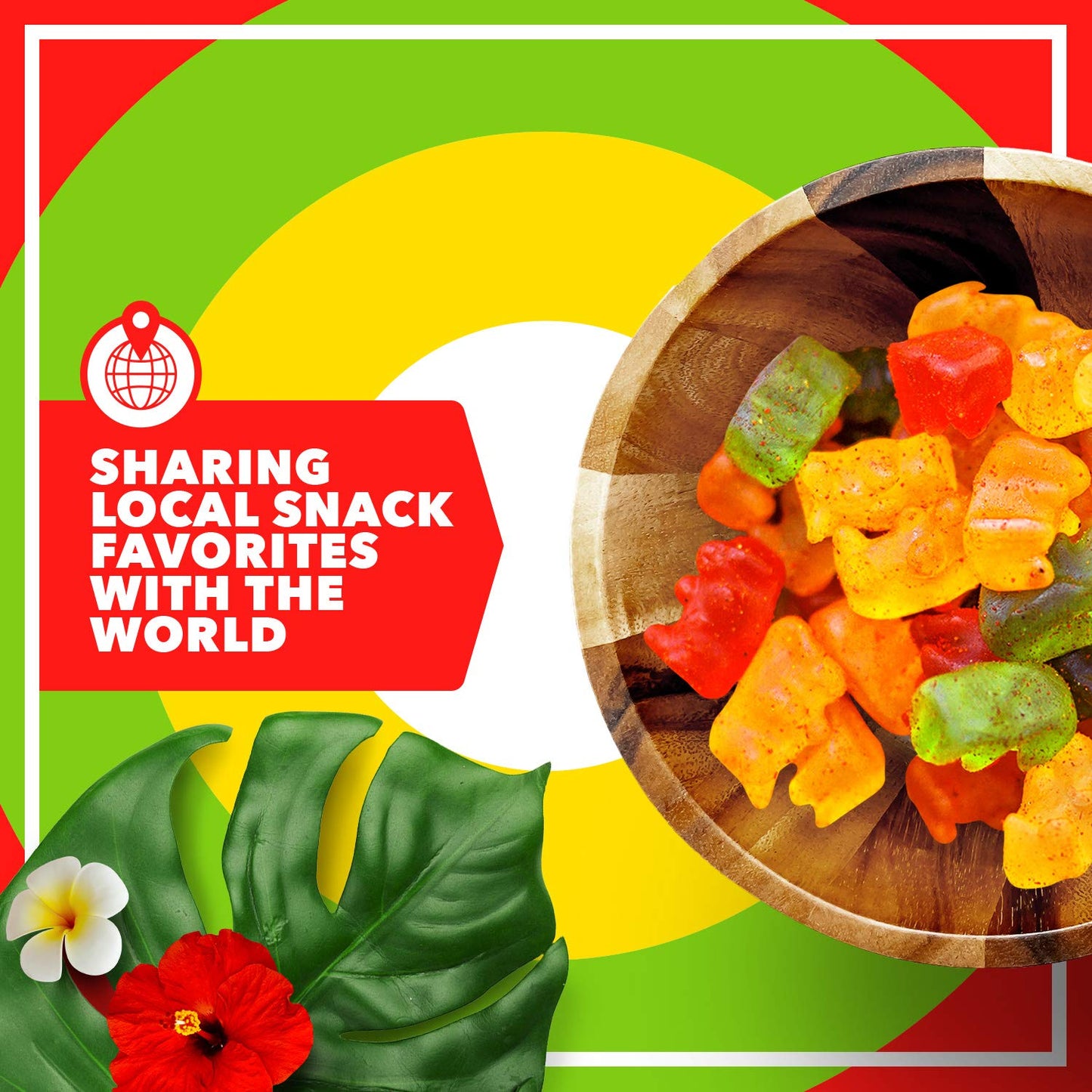 Asia Trans Gummy Bears with Li Hing Mui Plum Powder | Hawaiian Favorite | Sweet & Delicious Soft Gummy Candy (18 oz)