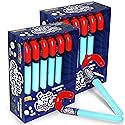 Blue Fizzy Candy Cane, 12 Pack of Blue Raspberry Powder Candy Cane - Individually Wrapped Candy Canes - Christmas Holiday Indulgement - Full Size