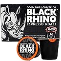 Black Rhino Espresso Roast Coffee, Single Serve Pods for Keurig K-Cup Brewers, 12 Count