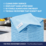 12" x 12" Microfiber Cleaning Cloths (50 Pack) - Reusable Towels, Wash Rags, Dust Cloth, All-Purpose: Kitchen, Dish, Cars, Shop, Glass (Red)