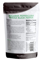 Viva Doria Malabar Black Peppercorns, Whole Black Pepper, Black Peppercorn For Grinder Refills, 12 Ounces