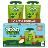 GoGo squeeZ No Sugar Added Applesauce and Fruit Puree, Apple Cinnamon, 3.2 oz Pouches (Pack of 12), Fruit Snacks for Kids, Gluten Free, Nut Free