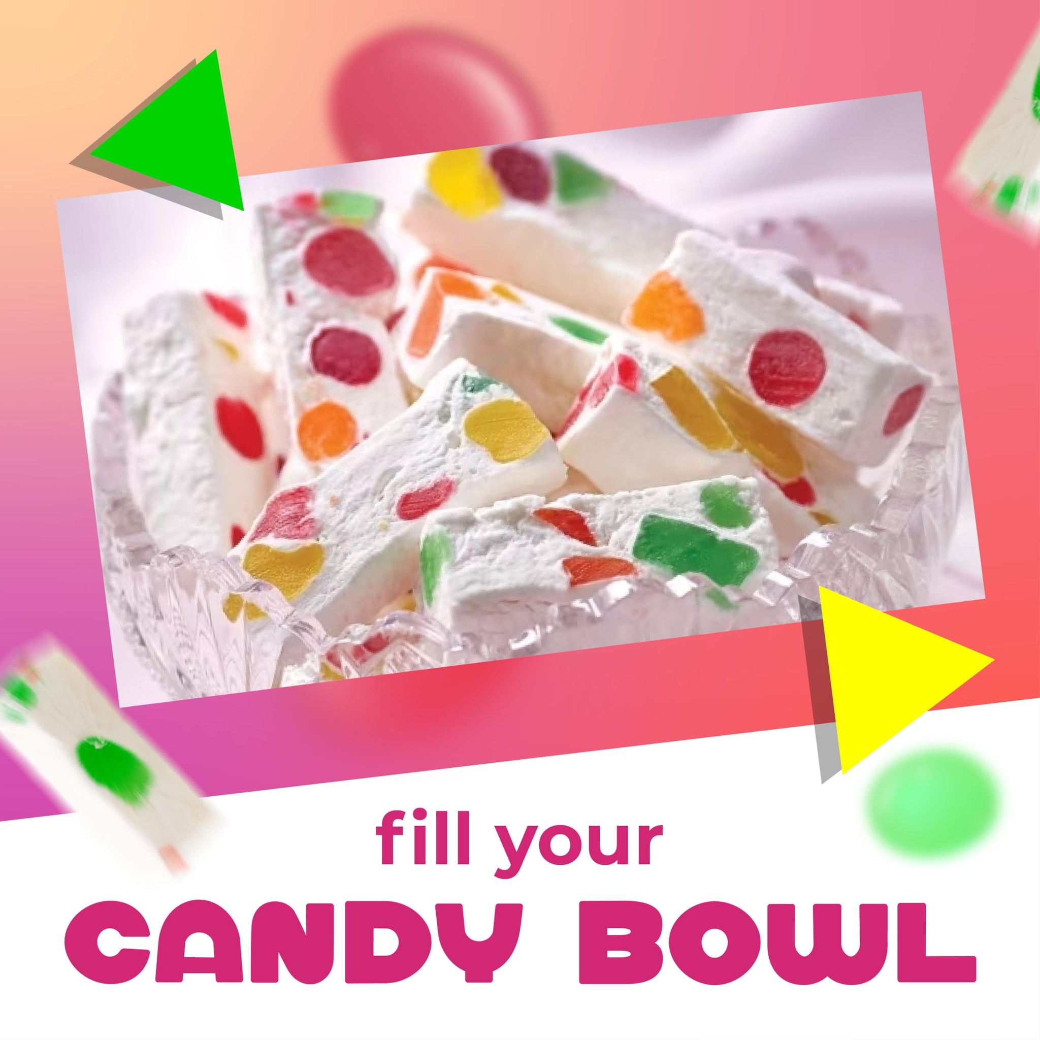 Jujube Nougat Candy | 9 Ounce Bag - 25 Count | Fruity Jelly Bits | Individually Wrapped Party Favors | Chewy Candy for Buffets, Events & Everyday