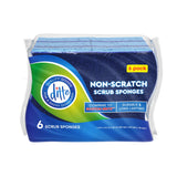 Ditto Non-Scratch Scrub Sponges (6 Pack) - Durable and Long Lasting - Safe On All Surfaces…