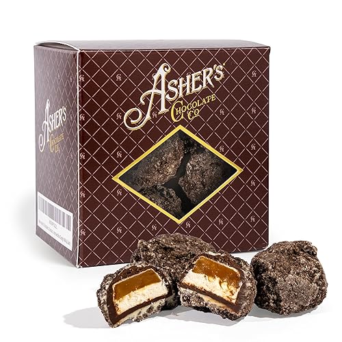 Asher's Chocolate Moon Rocks, Dark Chocolate Mixed with Caramel & Marshmallow, White Confectionery and Cookie Crumbs, Amazing Flavor, Small Batches