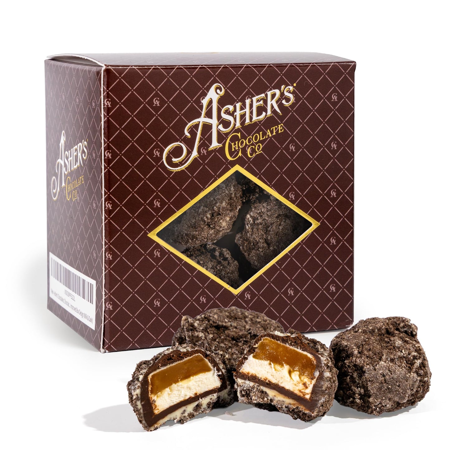 Asher's Chocolate Moon Rocks, Dark Chocolate Mixed with Caramel & Marshmallow, White Confectionery and Cookie Crumbs, Amazing Flavor, Small Batches