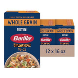 Barilla Whole Grain Rotini Pasta, 16 oz. Box (Pack of 12) - Non-GMO, Made With 100% Whole Grain Durum Wheat - Great Source of Fiber