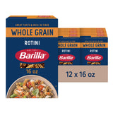 Barilla Whole Grain Rotini Pasta, 16 oz. Box (Pack of 12) - Non-GMO, Made With 100% Whole Grain Durum Wheat - Great Source of Fiber