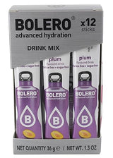 Bolero- Sugar Free Drink Mix Packets Plum Fruit Flavors | Powdered Flavored Water Packets | 36 Singles Sticks On The Go Packets