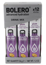 Bolero- Sugar Free Drink Mix Packets Plum Fruit Flavors | Powdered Flavored Water Packets | 36 Singles Sticks On The Go Packets