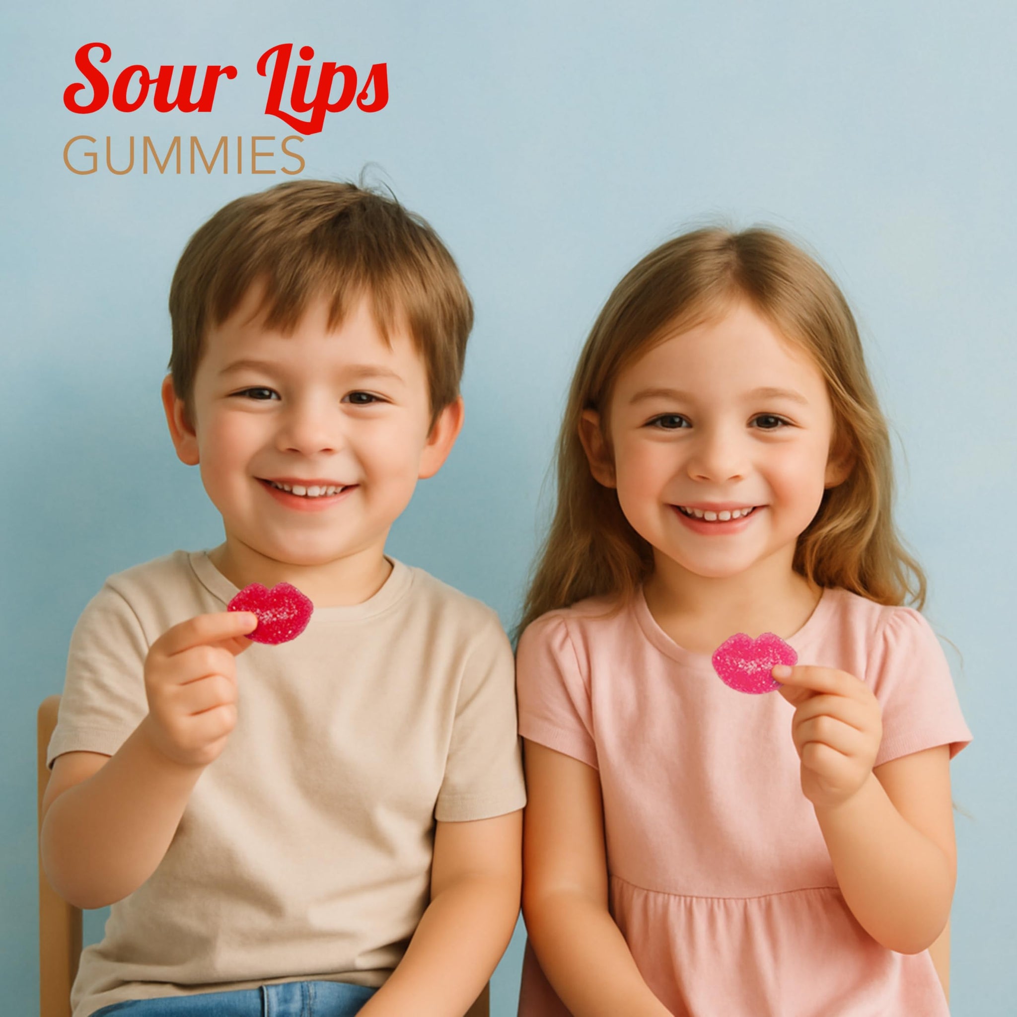 4E's Novelty 30 Packs Sour Lip Gummies, Strawberry Flavor Sour Pucker Up Gummy, Small Individually Wrapped Bulk (4 Jellies per Bag) Classroom Exchange