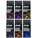 Brooklyn Beans Bagged Ground Coffee Variety Pack - Light, Medium, Dark Roast and Flavored (12 Ounce Bag, Pack of 6)