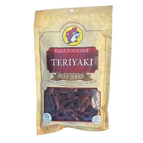 Buc-ee's Teriyaki Beef Jerky - 8 oz | Premium Handcrafted Snack | Sweet, Savory, and Protein-Rich Snack Flavor | Made in Texas - 1 bag