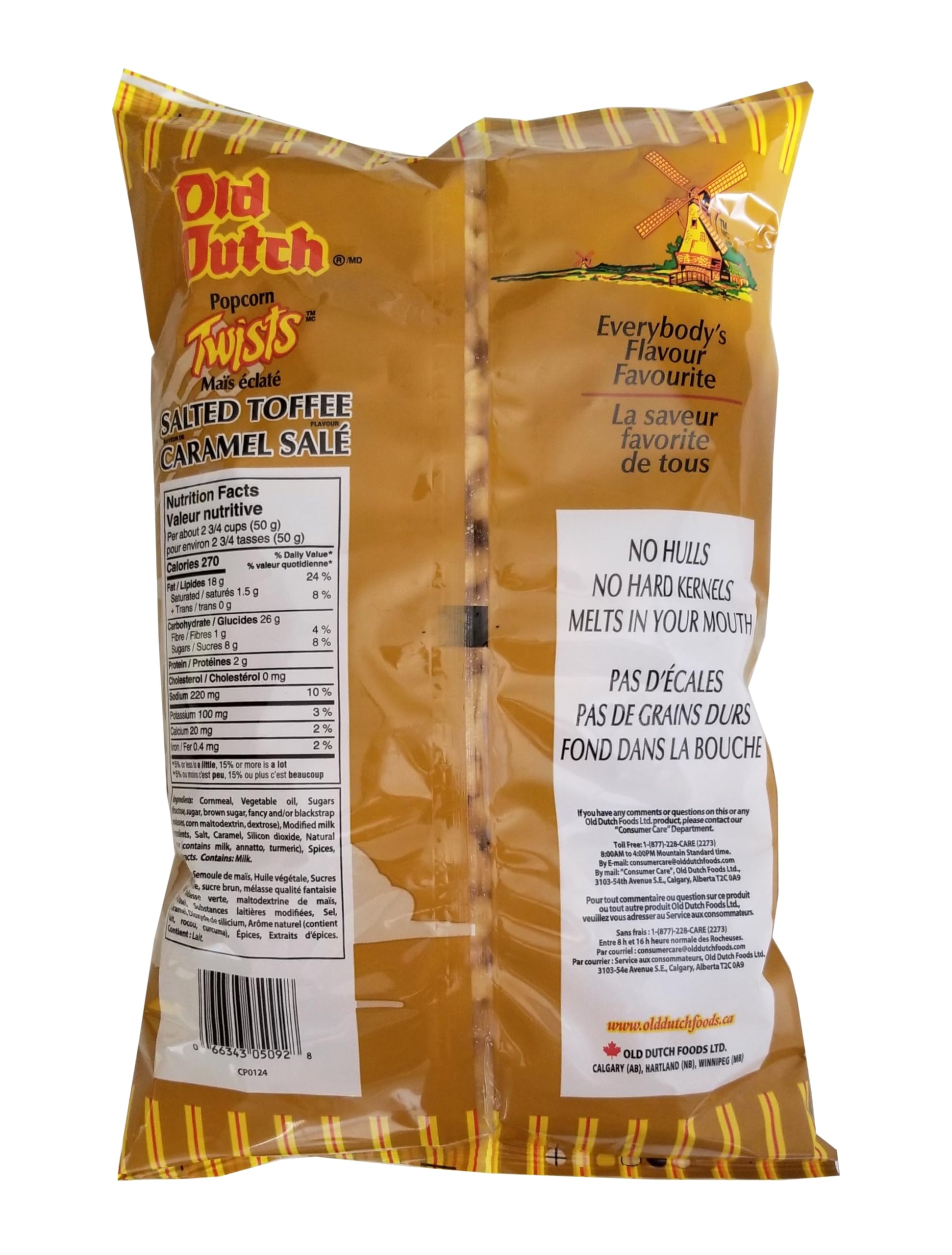 Old Dutch Popcorn Twists, Salted Toffee Flavored, 175g/6 oz