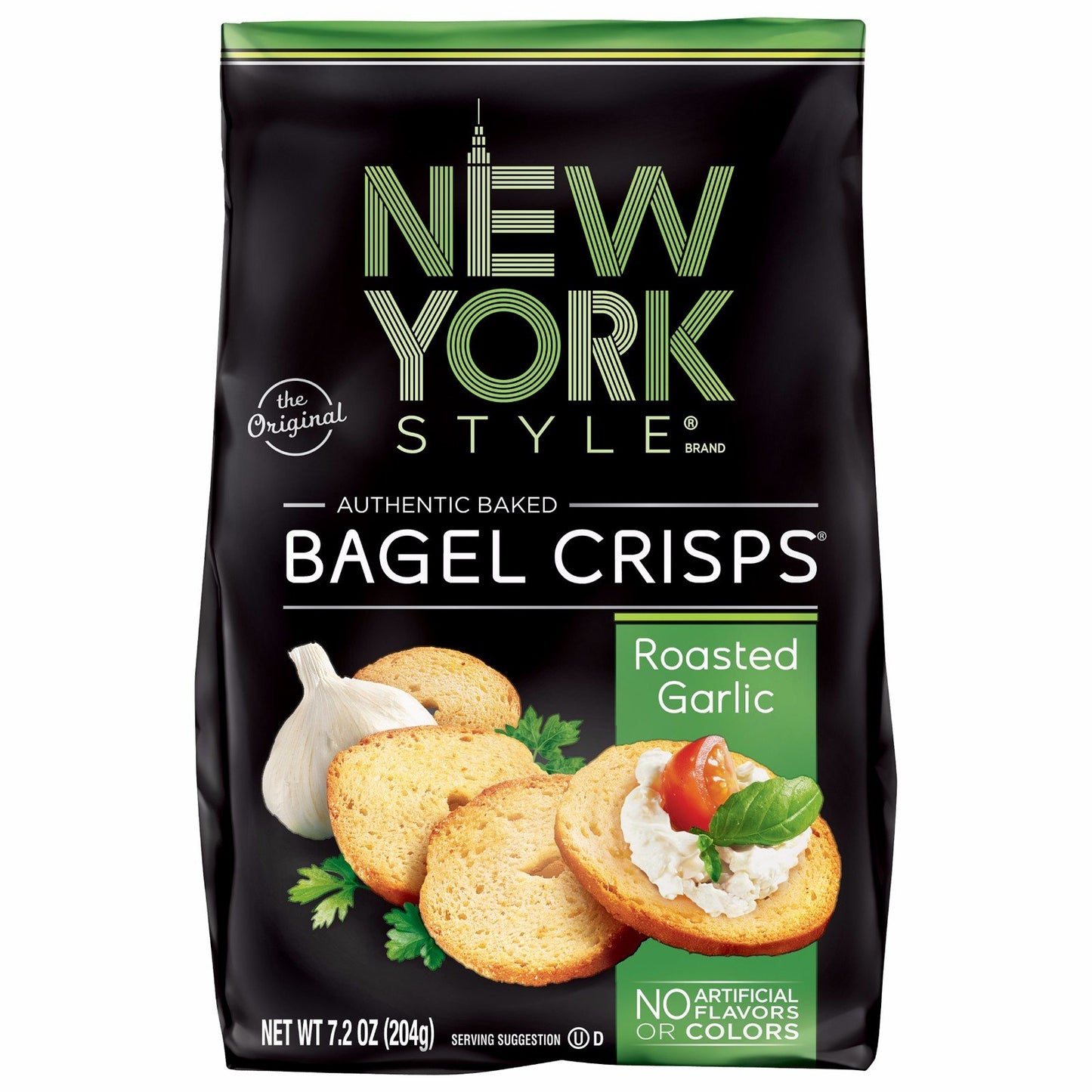 New York Style Bagel Crisps, Garlic, 7.2 Ounce (Pack of 3)