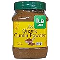Jiva Organics Organic Ground Cumin Powder 1 Pound Jar - 100% Pure & Non-GMO, Cumin Seed Powder (packaging may vary)