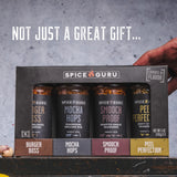 Spice Guru Grill Seasoning Gift Set - 4 Flavor BBQ Seasonings and Rubs - Christmas Gifts for Men Who Cook - BBQ Rub Gift Set - Christmas Grilling