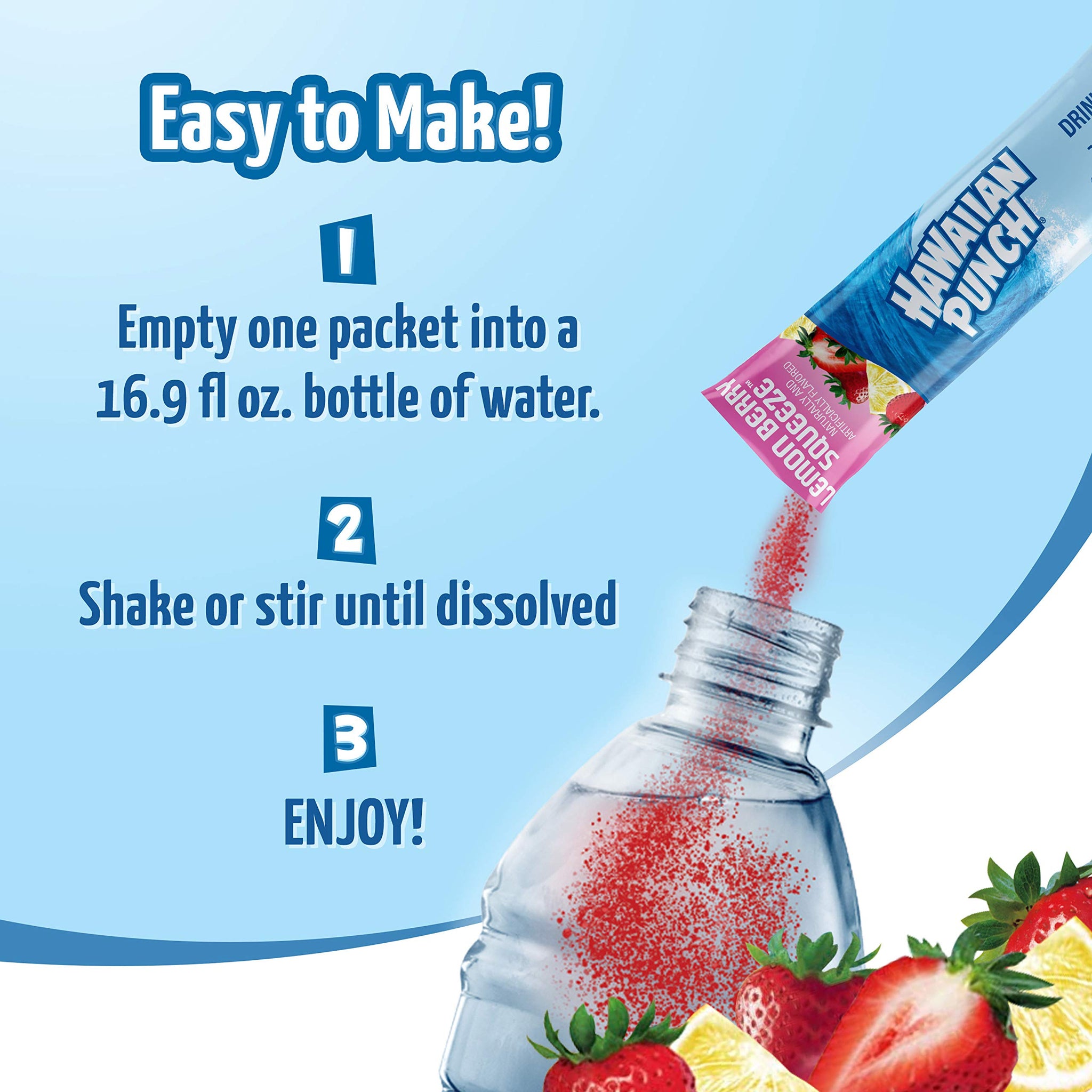 Hawaiian Punch Powder Drink Mix - Sugar Free & Delicious, Excellent source of Vitamin C (Lemon Berry Squeeze, 96 Sticks)