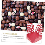 OFFSCH 100pcs Hollow Rose Trim Chocolate Candy Cups for Chocolate Packaging Decorative Wrappers for Weddings Parties and Dessert Displays Material