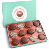 Milk, White & Dark Chocolate Covered Sandwich Cookies Gift Box by Love Berries