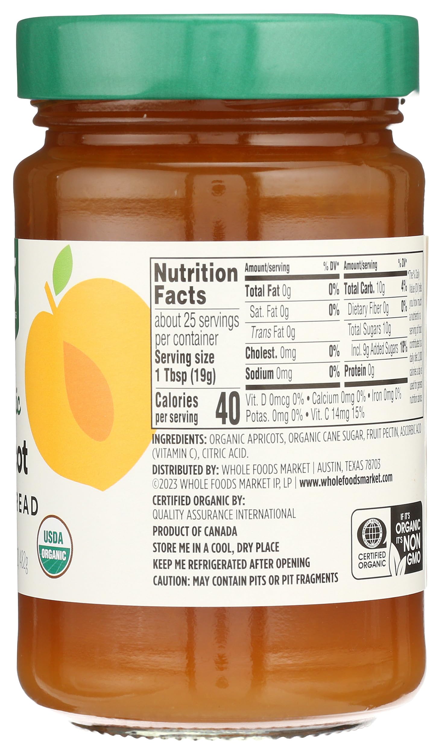 365 by Whole Foods Market, Organic Apricot Fruit Spread, 17 Ounce
