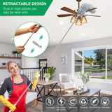 100-inch Extra-Long Dusters, Cleaner Tools with Extension Pole and Bendable and Washable Microfiber Head, Feather Duster for High Ceilings,Ceiling