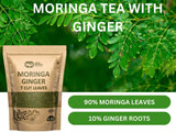 Moringa Leaves Tea with Ginger 8 oz, 120 Servings Per Package, One Leaf Tea with Two Herbs Benefits (Pack of 1), Shadow dried leaves for Maximum