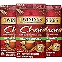 Twinings Decaffeinated Chai Tea, Black Tea Blend with Cinnamon, Ginger, Cardamon, 20 Count (Pack of 3)