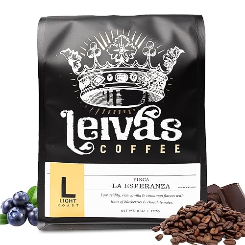 Leiva’s Whole Bean Light Roast Coffee, Freshly Roasted, Small Batch Guatemalan Beans - Finca La Esperanza Single Origin Coffee Beans w/Vanilla