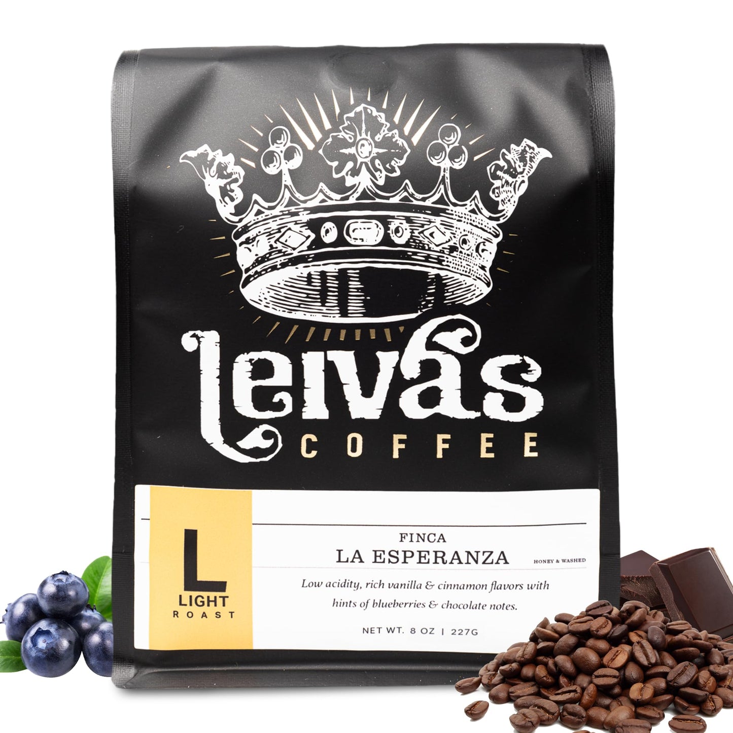Leiva’s Whole Bean Light Roast Coffee, Freshly Roasted, Small Batch Guatemalan Beans - Finca La Esperanza Single Origin Coffee Beans w/Vanilla