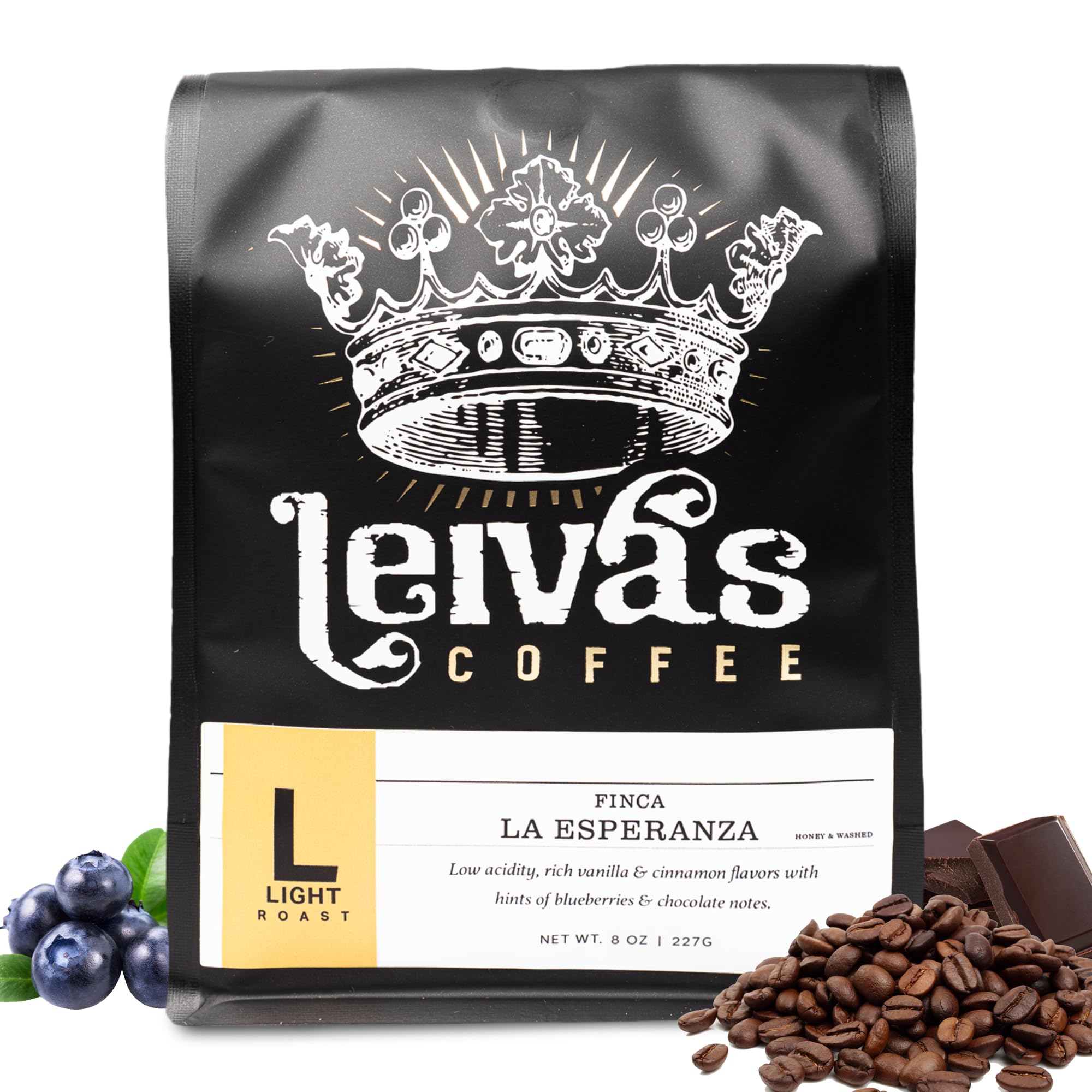 Leiva’s Whole Bean Light Roast Coffee, Freshly Roasted, Small Batch Guatemalan Beans - Finca La Esperanza Single Origin Coffee Beans w/Vanilla