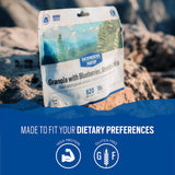 Backpacker's Pantry Granola with Blueberries Almonds & Milk - Freeze Dried Backpacking & Camping Food - Emergency Food - 16 Grams of Protein