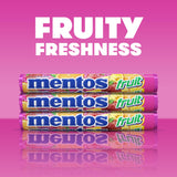 Mentos Chewy Mint Candy Roll, Fruit, 14 Pieces Per Roll (Pack of 1)