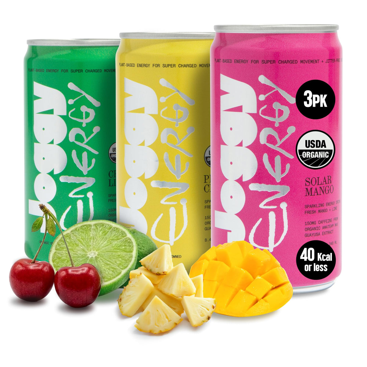 Joggy Organic Energy Drink, Sampler 3pk (8.4oz)