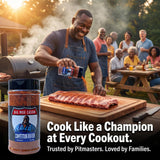 Big Moe Cason Competition Rib Rub BBQ Rub - 11 oz (Pack of 4) - for Smoker and Traeger Grill - Steak and Chicken Rub Seasoning with Bag Clip